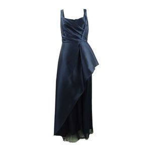 Adrianna Papell Women's Asymmetrical Pleated Gown - Midnight